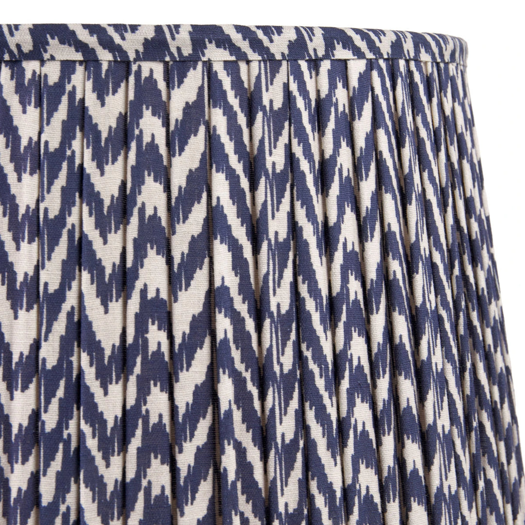 Ambrosia Grooved Stoneware Table Lamp - Blue Chevron