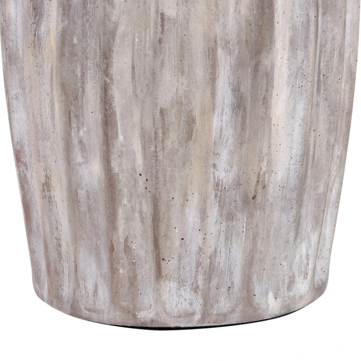 Ambrosia Grooved Stoneware Table Lamp - Taupe Chevron