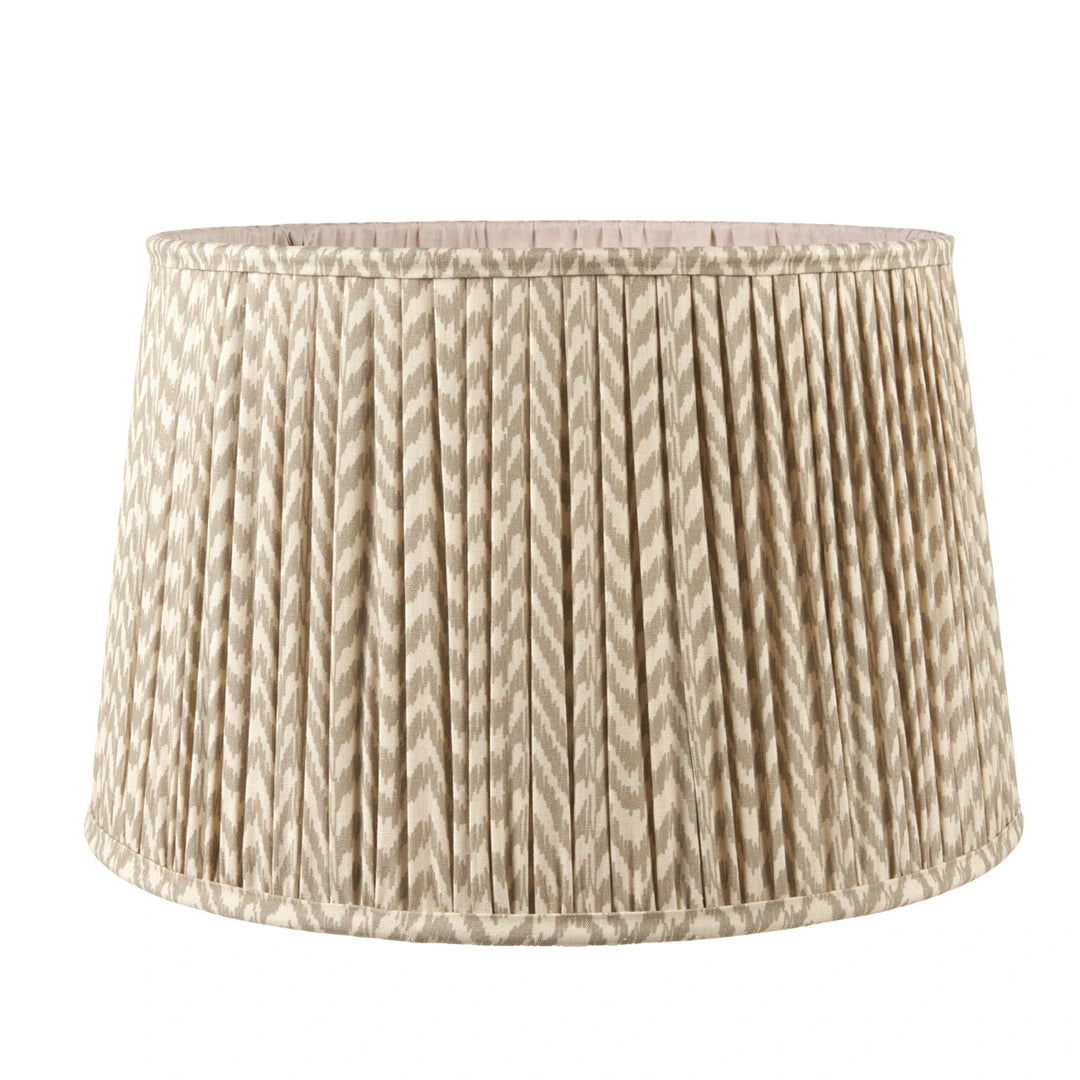 Ambrosia Grooved Stoneware Table Lamp - Taupe Chevron