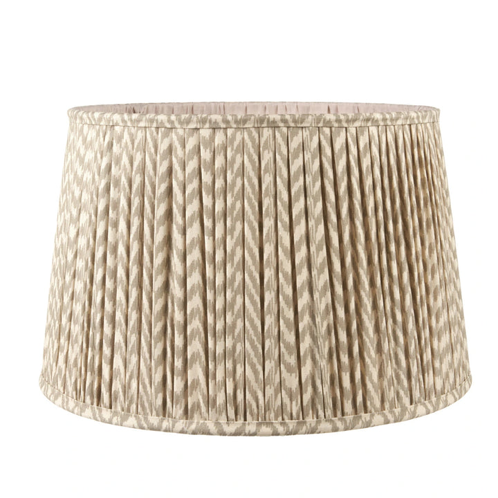 Ambrosia Grooved Stoneware Table Lamp - Taupe Chevron
