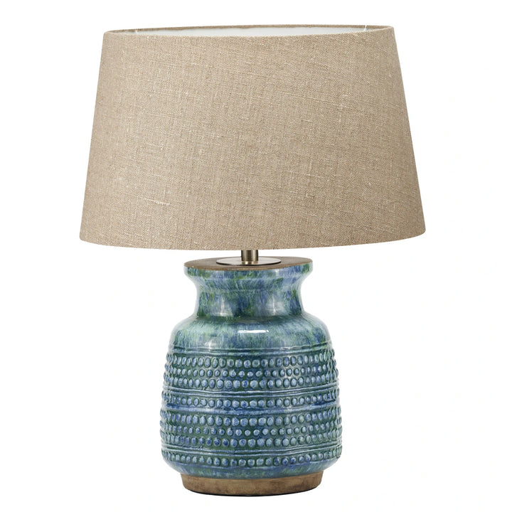 Theano Dot Design Table Lamp - Blue Glaze