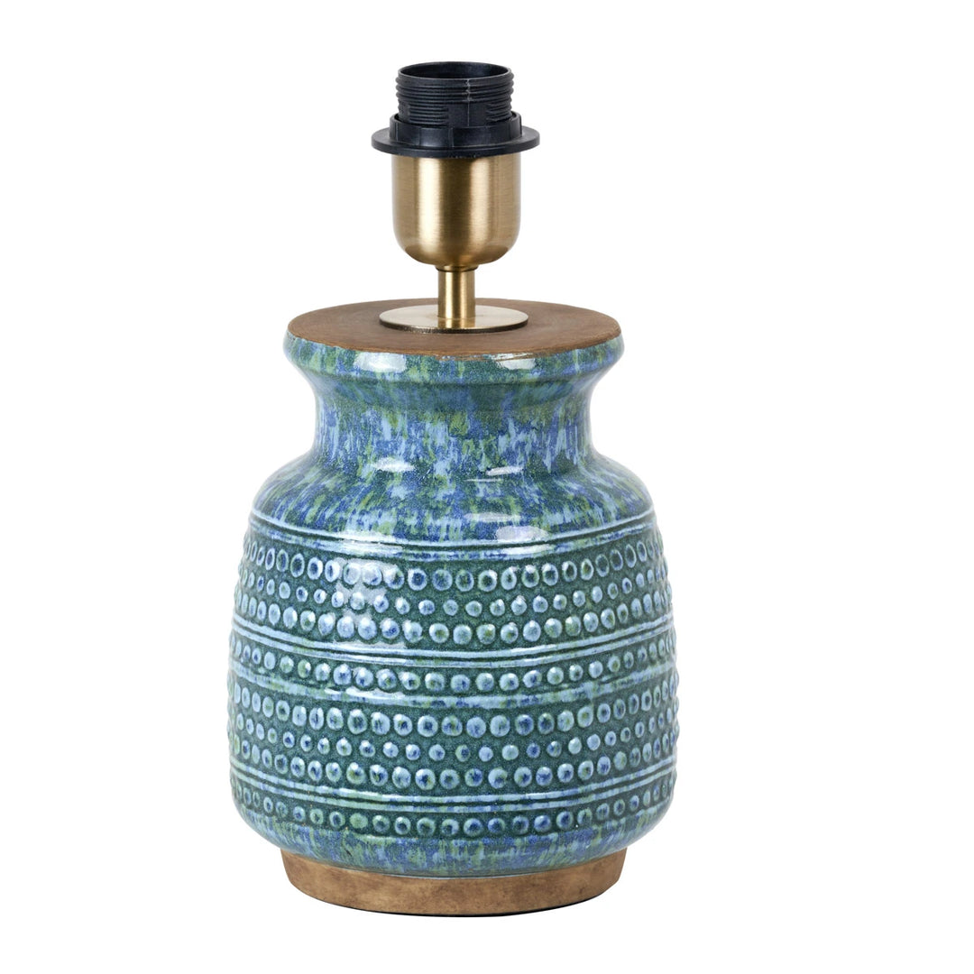 Theano Dot Design Table Lamp - Blue Glaze