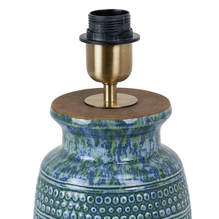 Theano Dot Design Table Lamp - Blue Glaze