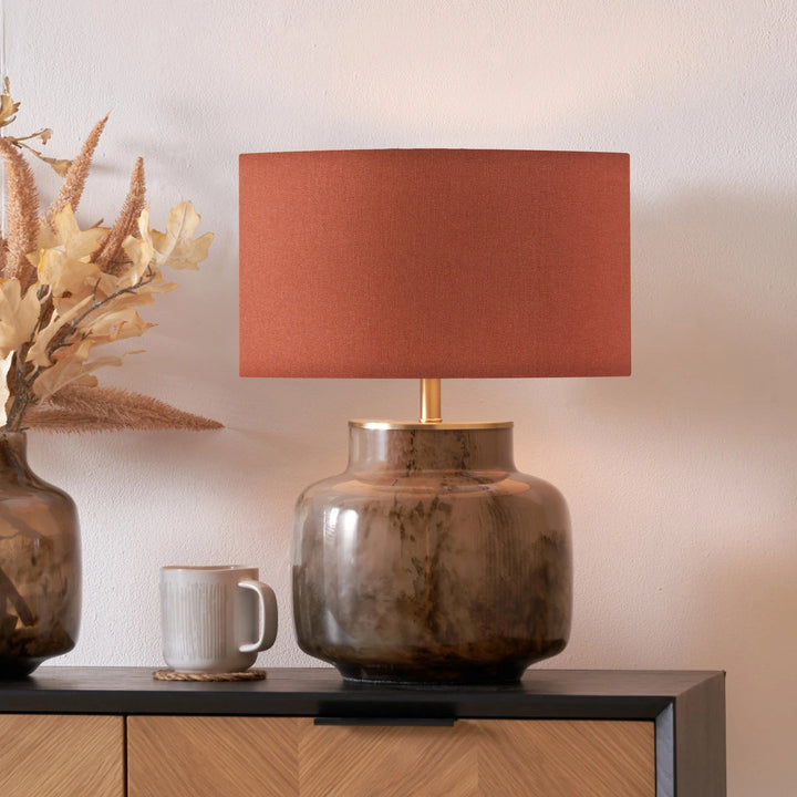 Cerdanya Glass Table Lamp - Tobacco