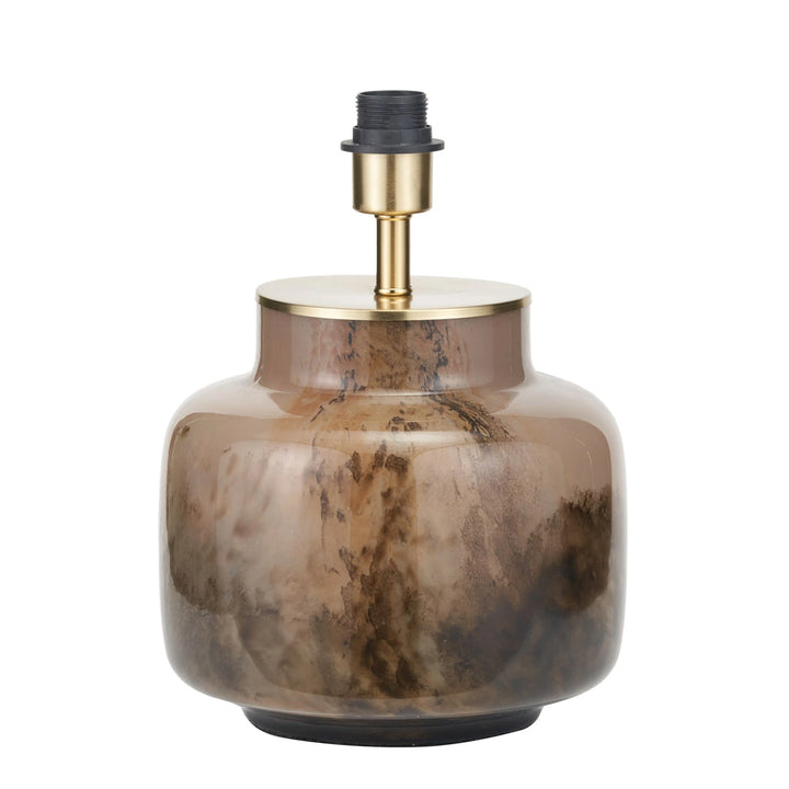 Cerdanya Glass Table Lamp - Gold Slubbed Silk