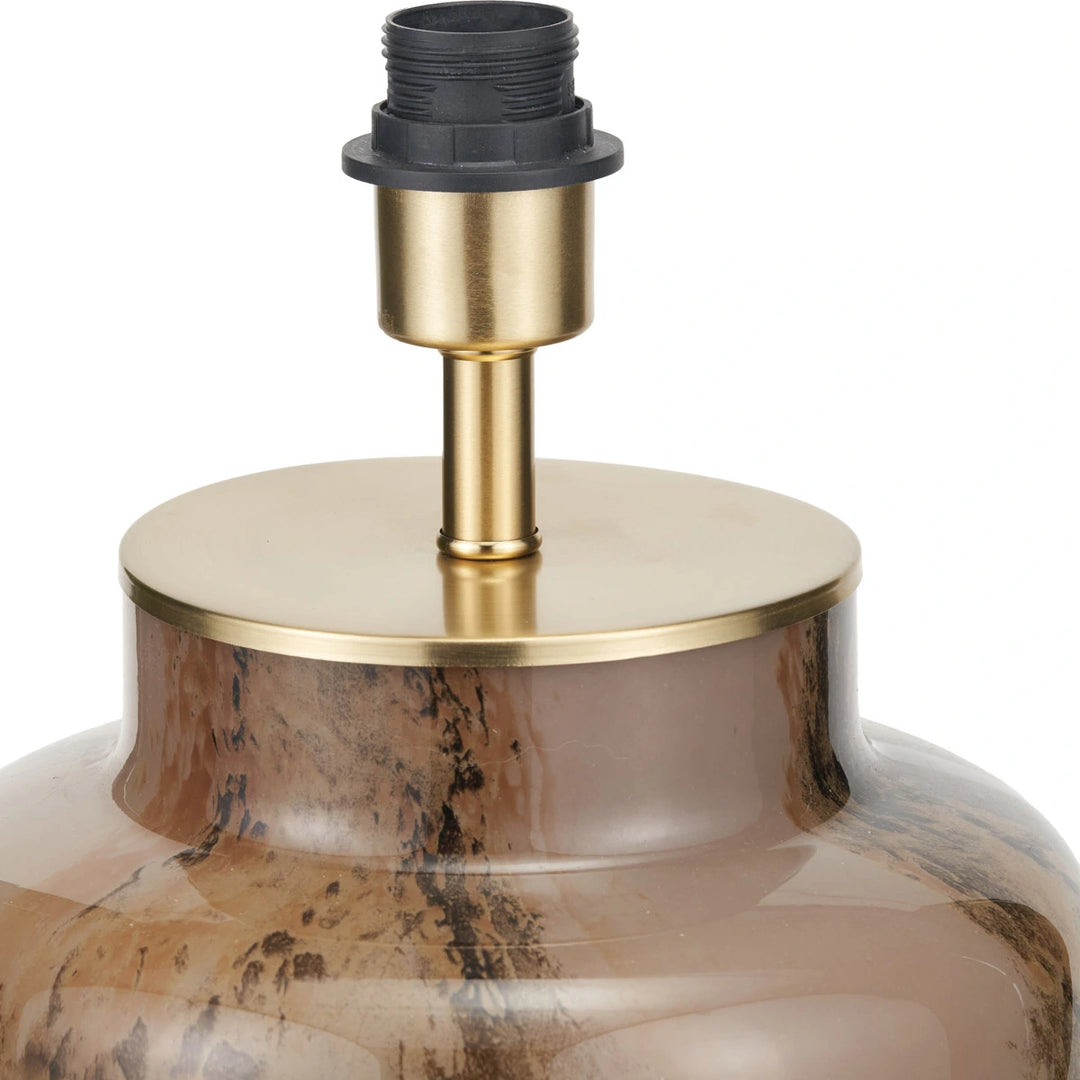 Cerdanya Glass Table Lamp - Gold Slubbed Silk