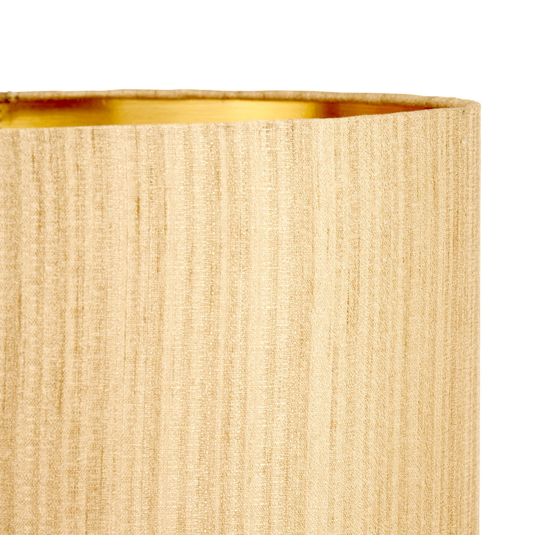 Cerdanya Glass Table Lamp - Gold Slubbed Silk