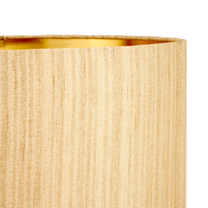 Cerdanya Glass Table Lamp - Gold Slubbed Silk