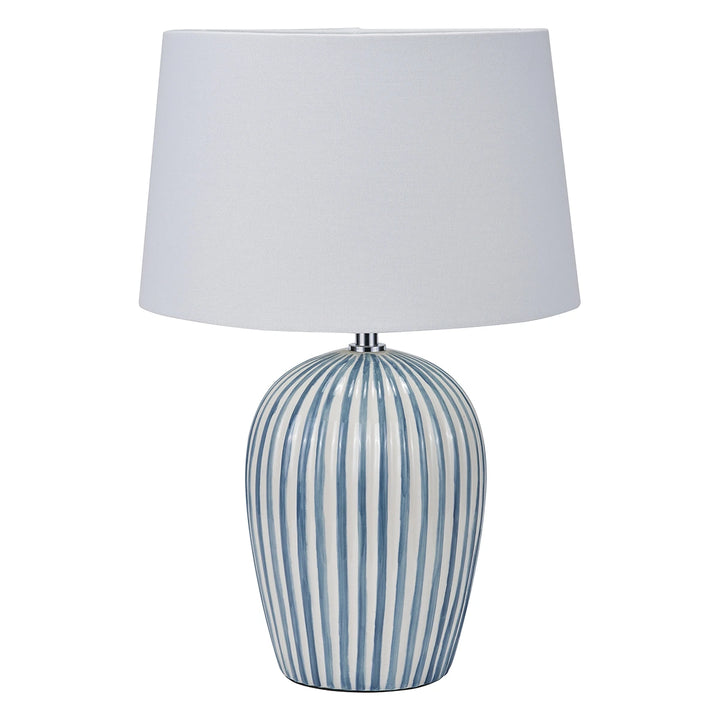 Cannes Stripe Ceramic Table Lamp - Blue