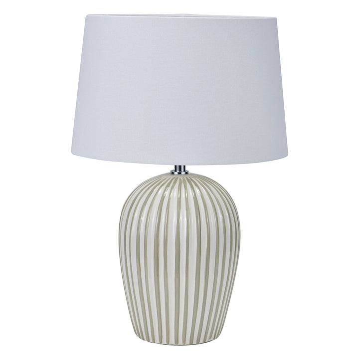 Cannes Stripe Ceramic Table Lamp - Sage