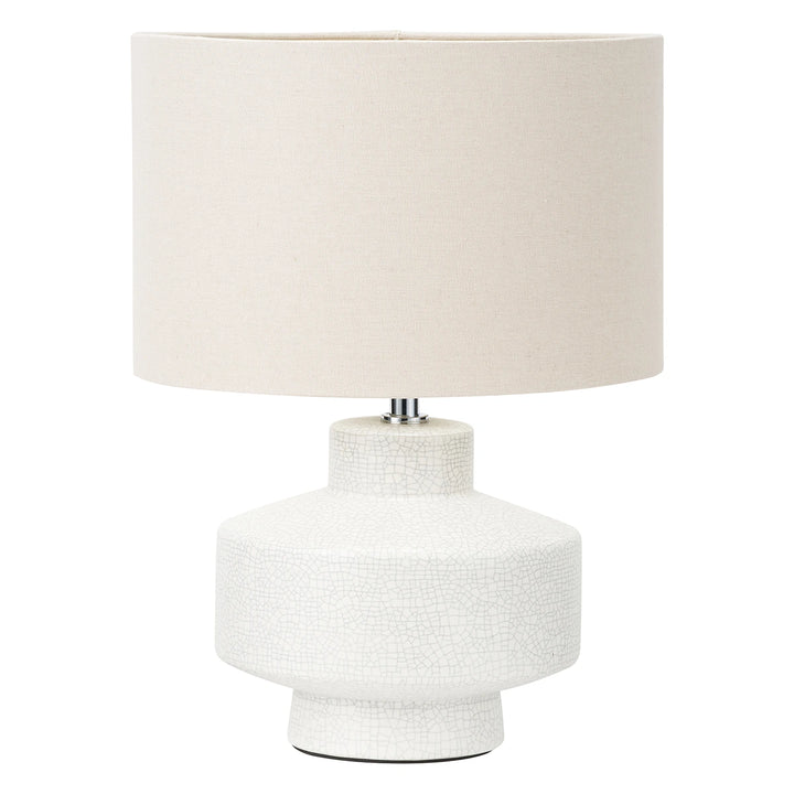 Elure Crackle Effect Table Lamp - White