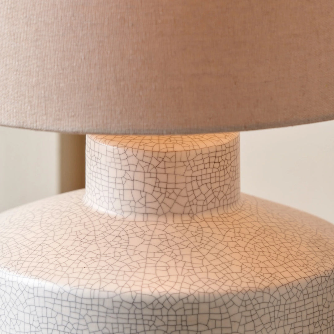 Elure Crackle Effect Table Lamp - White