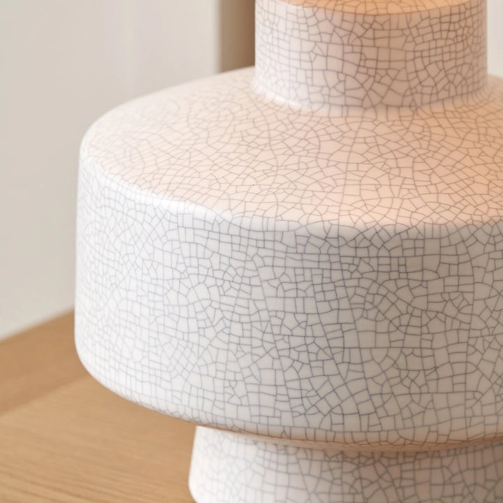 Elure Crackle Effect Table Lamp - White