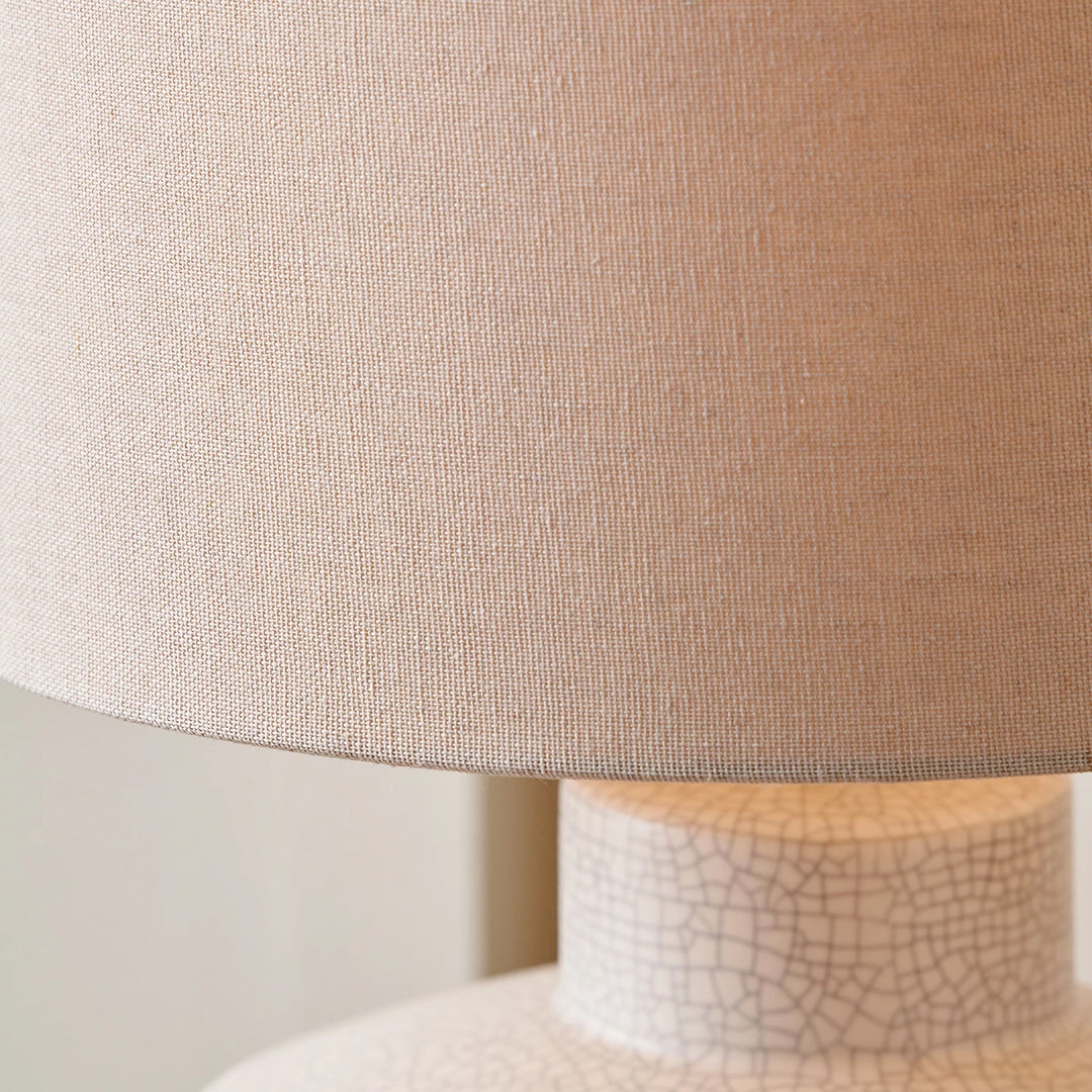 Elure Crackle Effect Table Lamp - White
