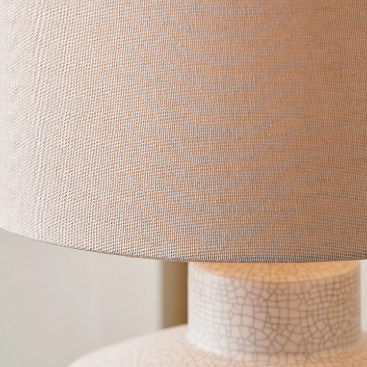 Elure Crackle Effect Table Lamp - White