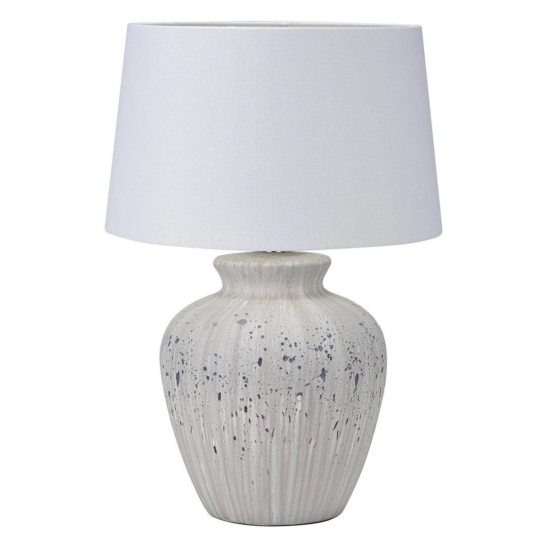 Kalli Flecked Ceramic Table Lamp - Grey