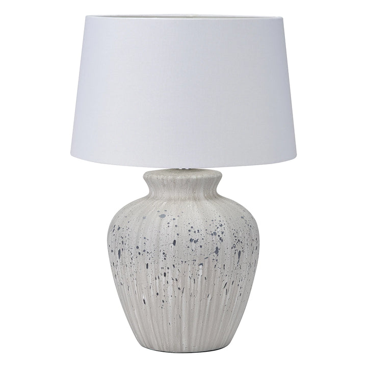 Kalli Flecked Ceramic Table Lamp - Grey