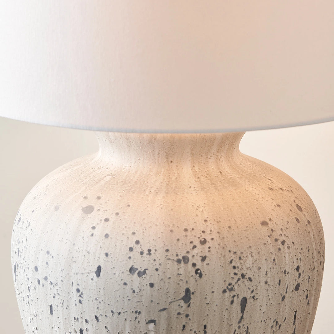 Kalli Flecked Ceramic Table Lamp - Grey