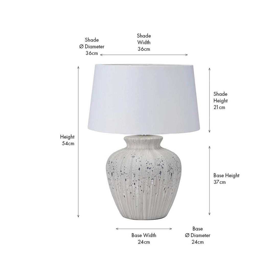 Kalli Flecked Ceramic Table Lamp - Grey