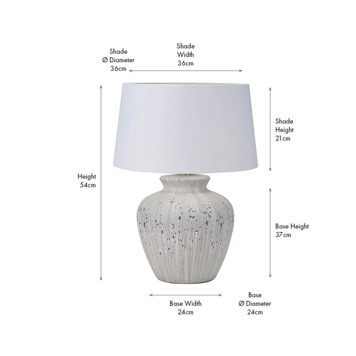 Kalli Flecked Ceramic Table Lamp - Grey