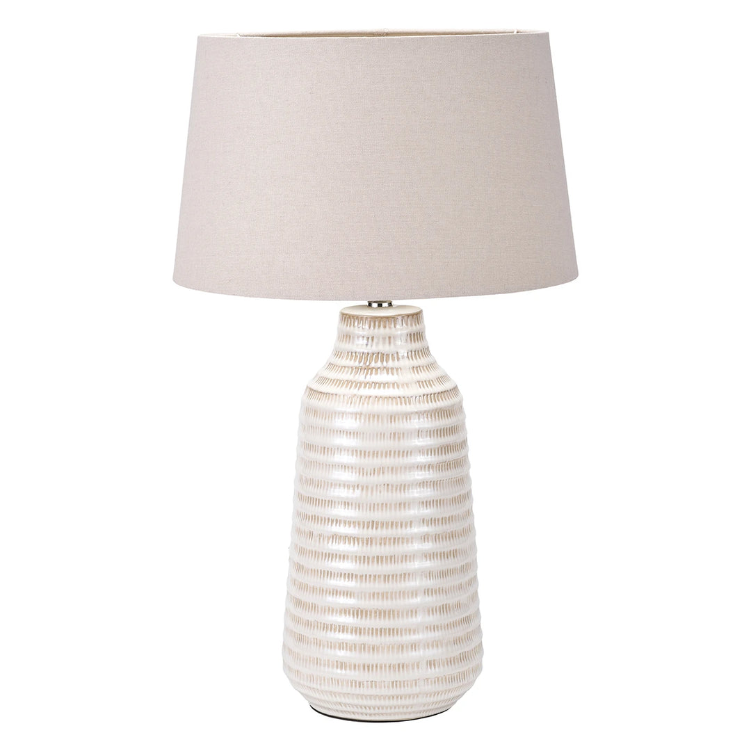 Nya Scratch Effect Ceramic Table Lamp - Warm White