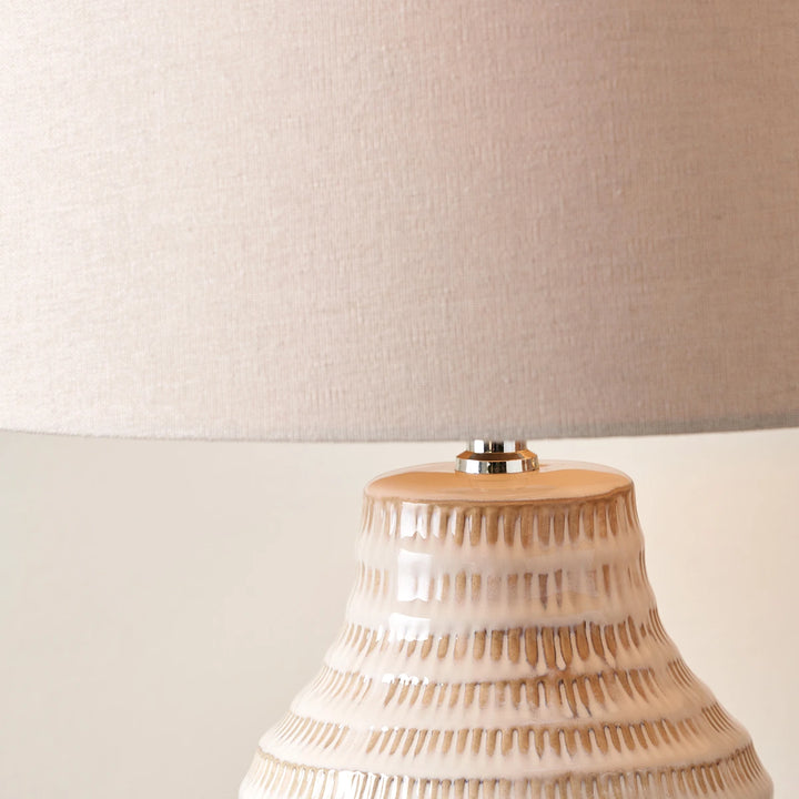 Nya Scratch Effect Ceramic Table Lamp - Warm White
