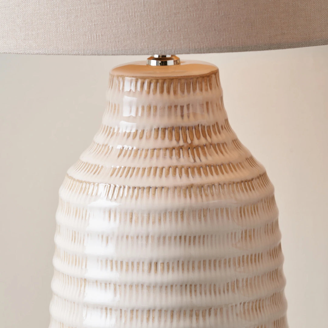 Nya Scratch Effect Ceramic Table Lamp - Warm White