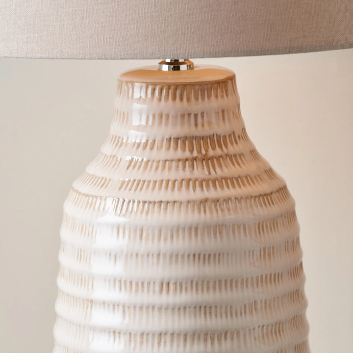 Nya Scratch Effect Ceramic Table Lamp - Warm White