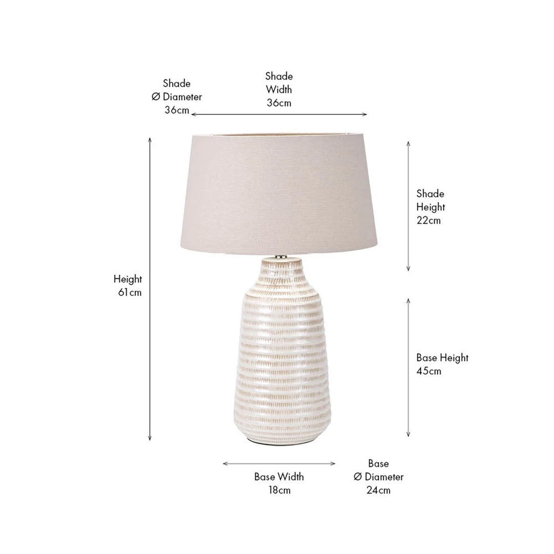 Nya Scratch Effect Ceramic Table Lamp - Warm White