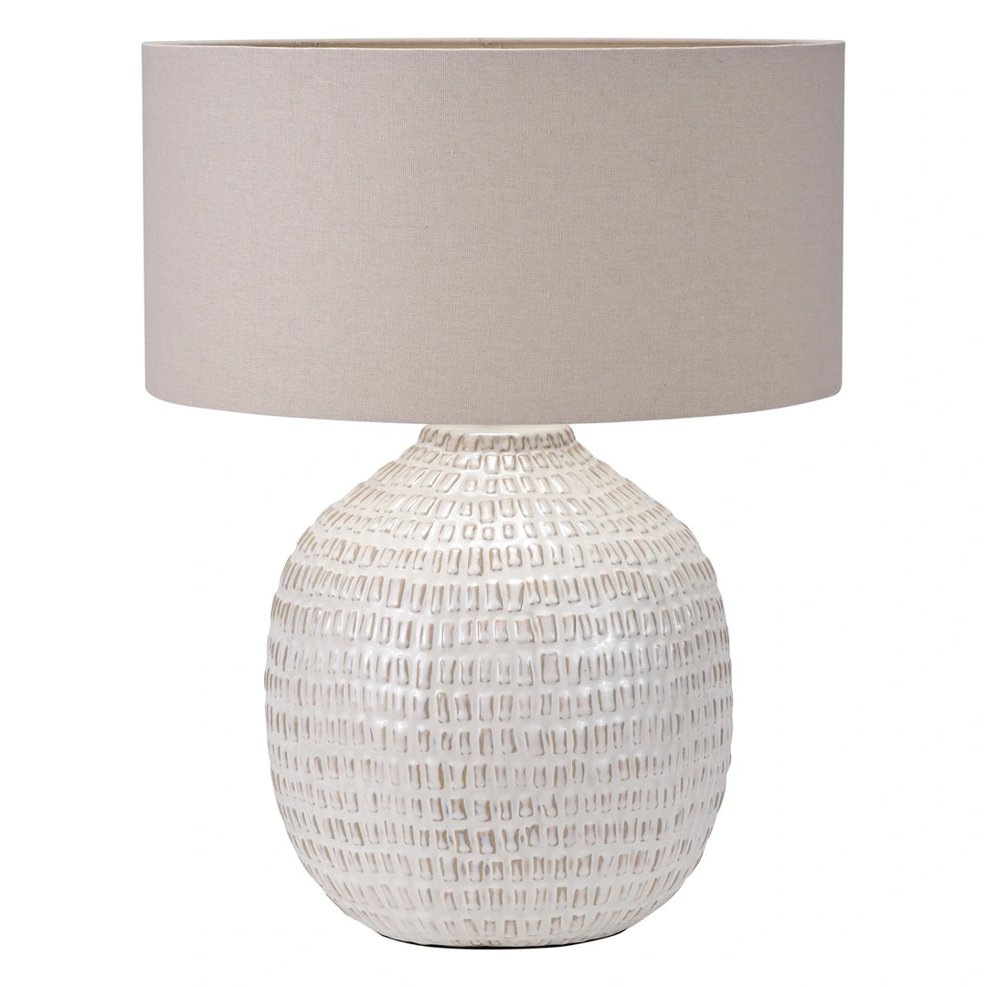 Signe Linear Textured Ceramic Table Lamp - Warm White