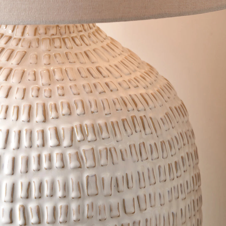 Signe Linear Textured Ceramic Table Lamp - Warm White