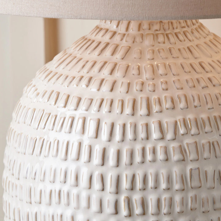 Signe Linear Textured Ceramic Table Lamp - Warm White