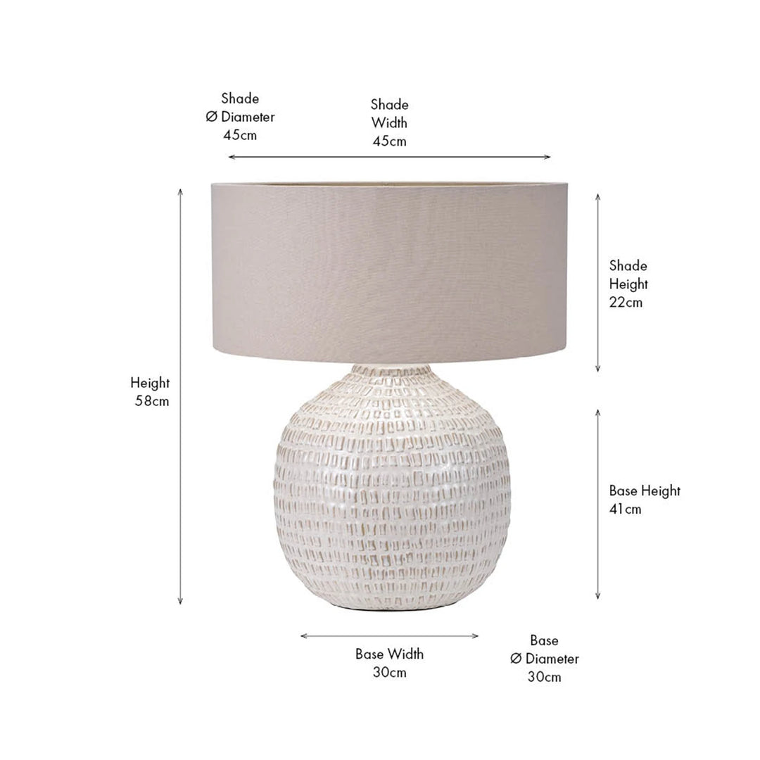 Signe Linear Textured Ceramic Table Lamp - Warm White