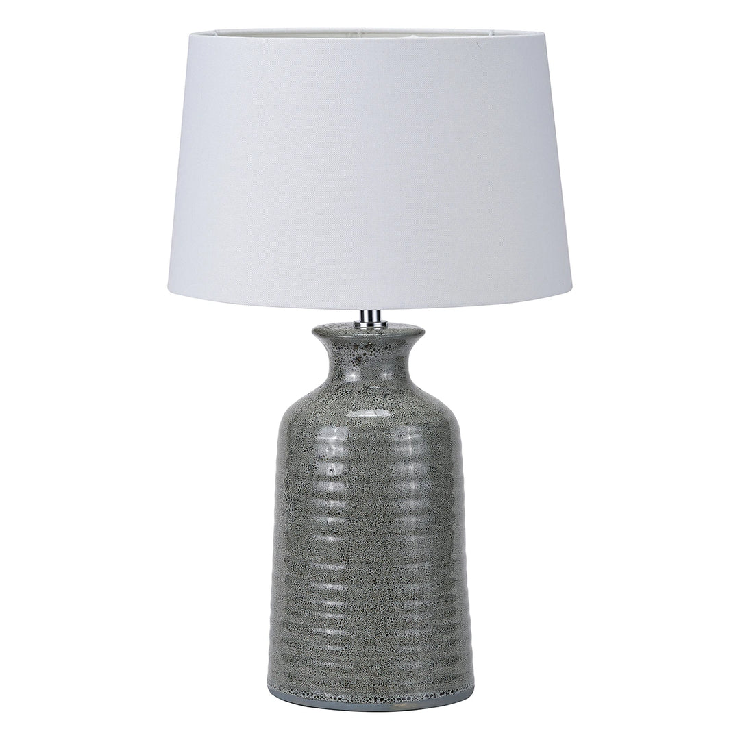 Helka Reactive Glaze Table Lamp - Smokey Green