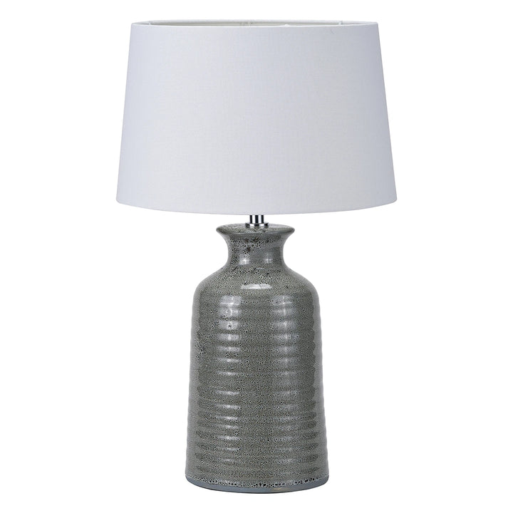 Helka Reactive Glaze Table Lamp - Smokey Green