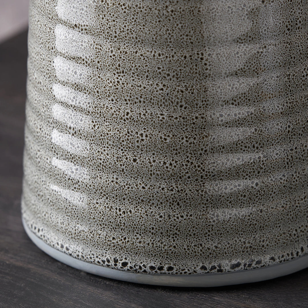 Helka Reactive Glaze Table Lamp - Smokey Green