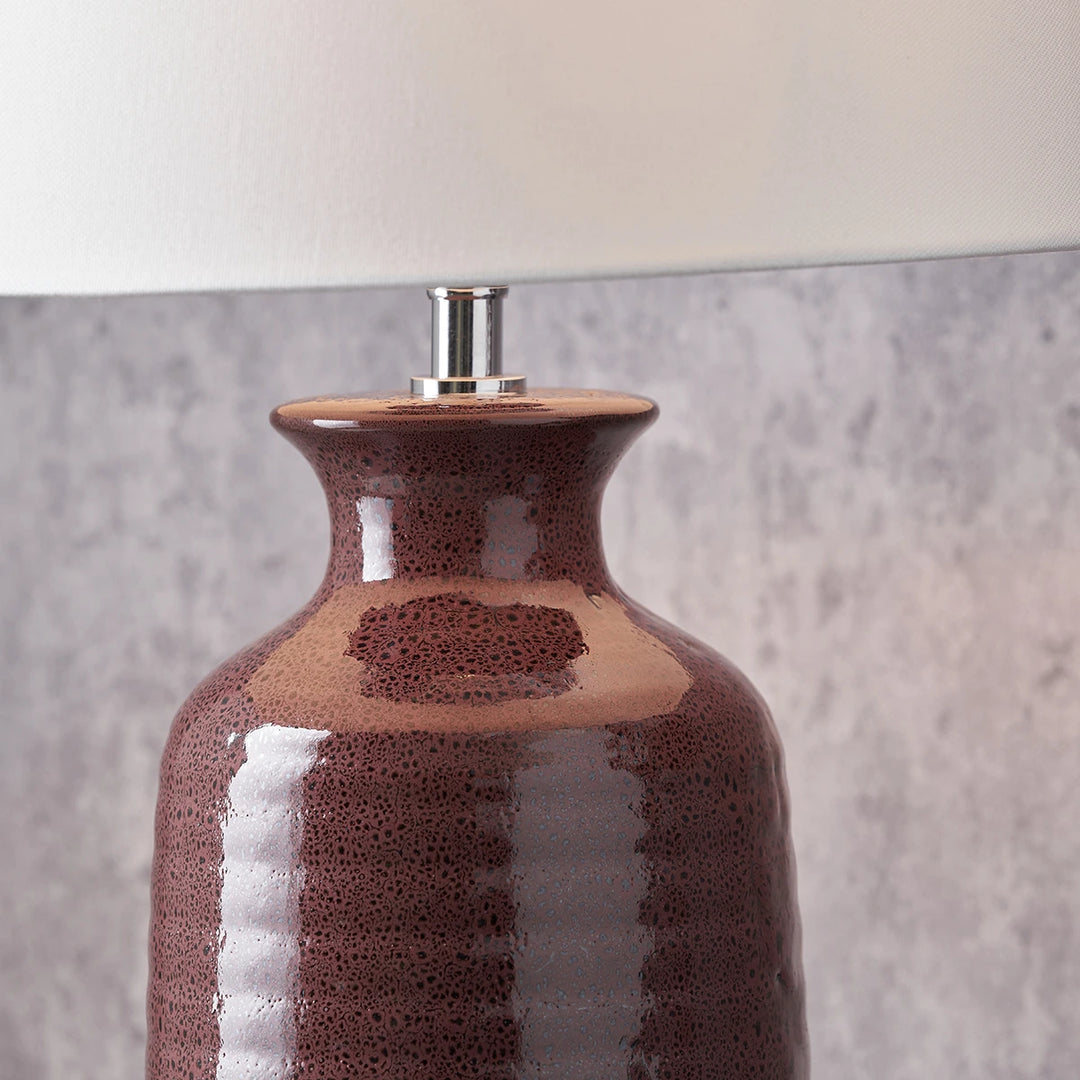 Helka Reactive Glaze Table Lamp - Mulberry