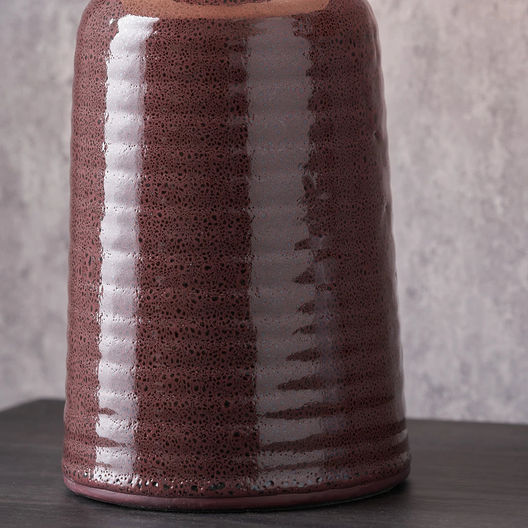Helka Reactive Glaze Table Lamp - Mulberry