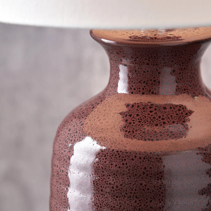 Helka Reactive Glaze Table Lamp - Mulberry