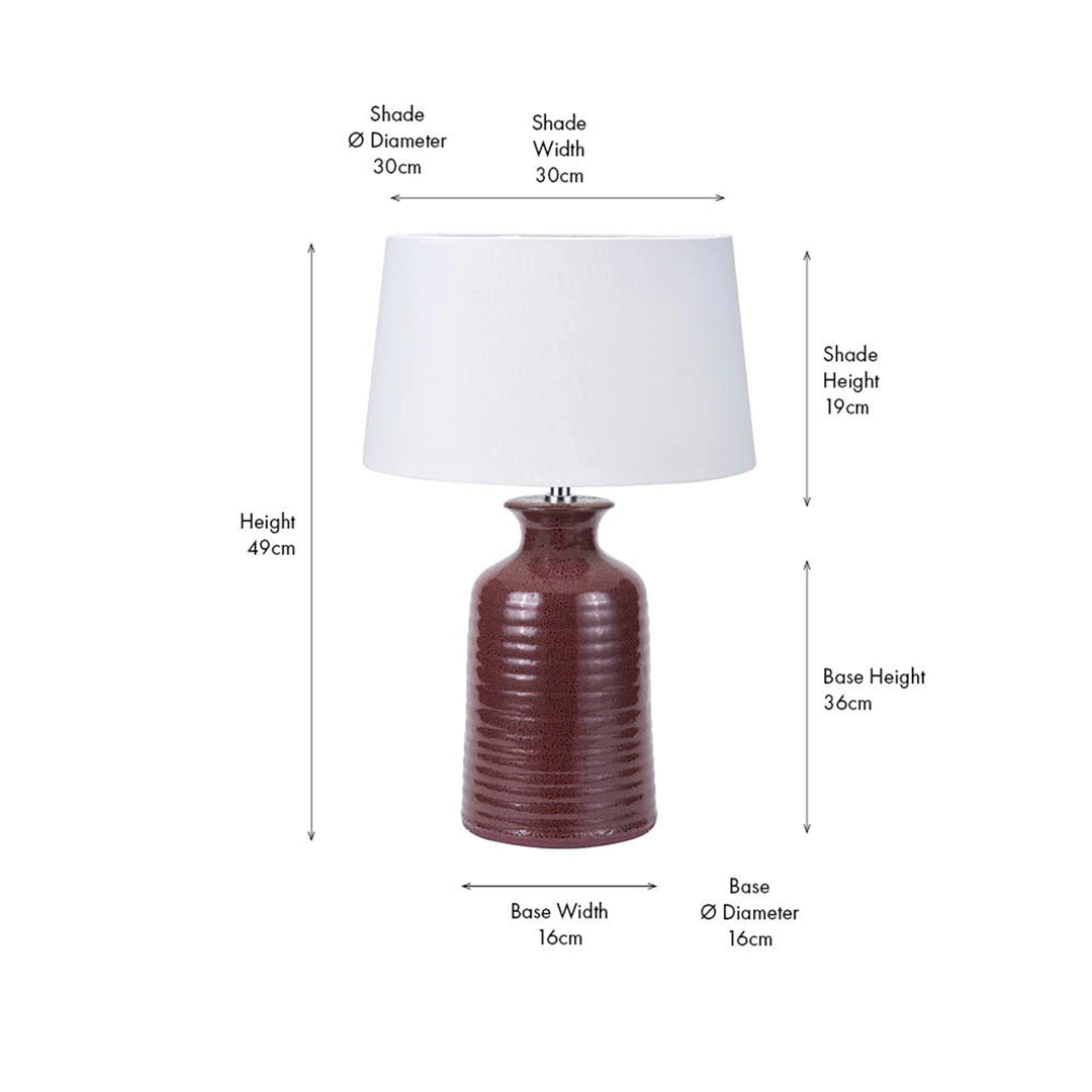 Helka Reactive Glaze Table Lamp - Mulberry
