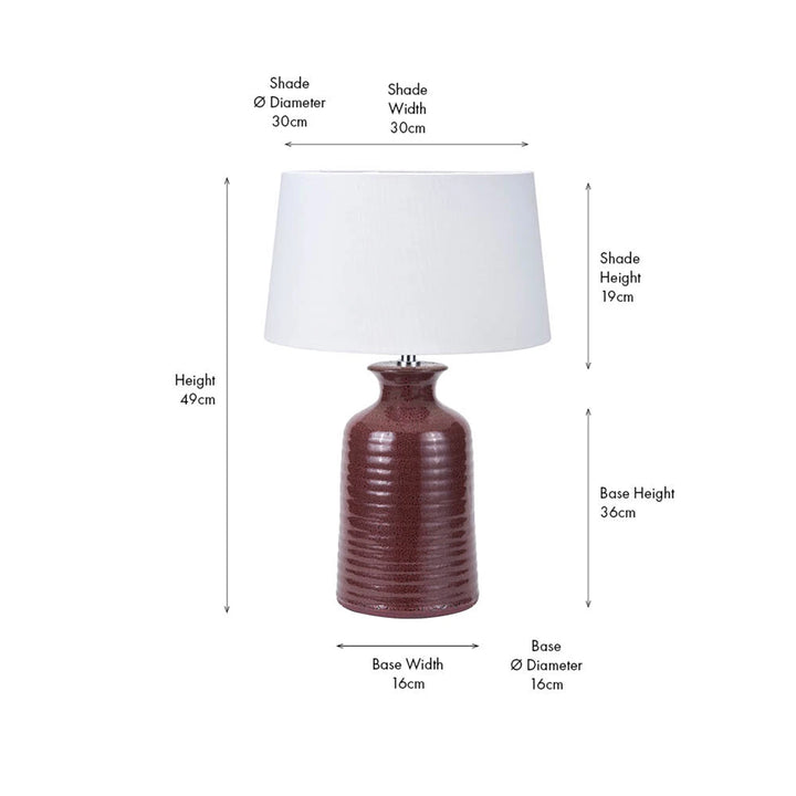 Helka Reactive Glaze Table Lamp - Mulberry