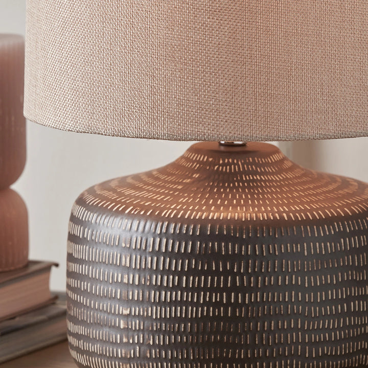 Kai Textured Ceramic Table Lamp - Earth