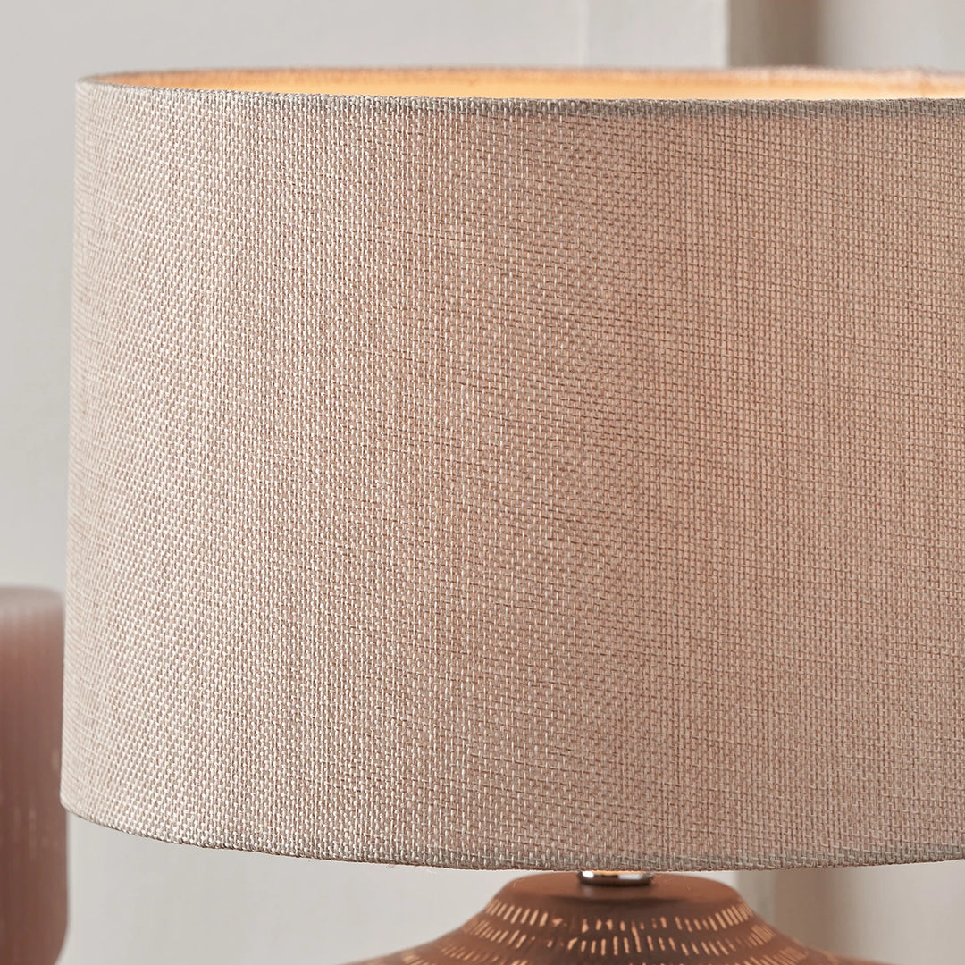 Kai Textured Ceramic Table Lamp - Earth