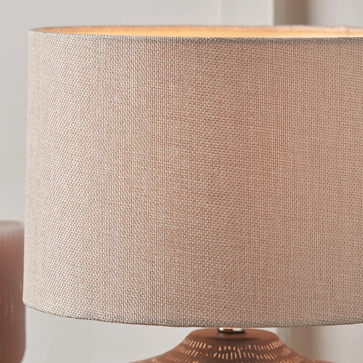 Kai Textured Ceramic Table Lamp - Earth