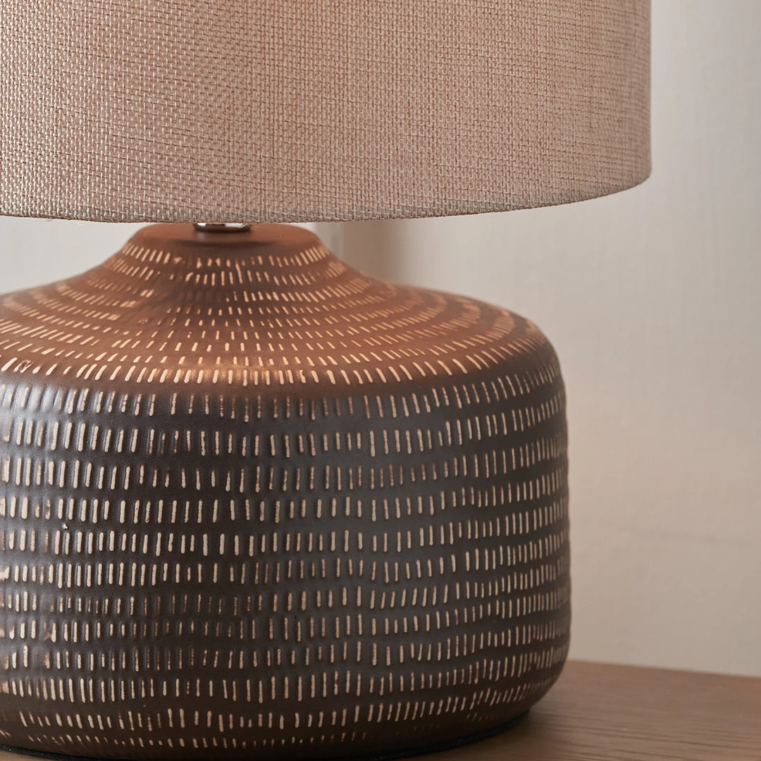 Kai Textured Ceramic Table Lamp - Earth