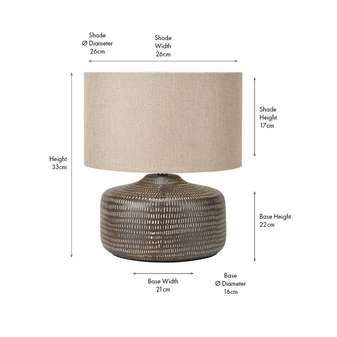 Kai Textured Ceramic Table Lamp - Earth