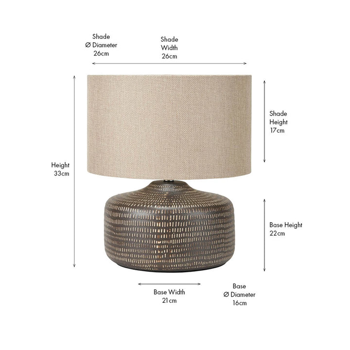 Kai Textured Ceramic Table Lamp - Earth