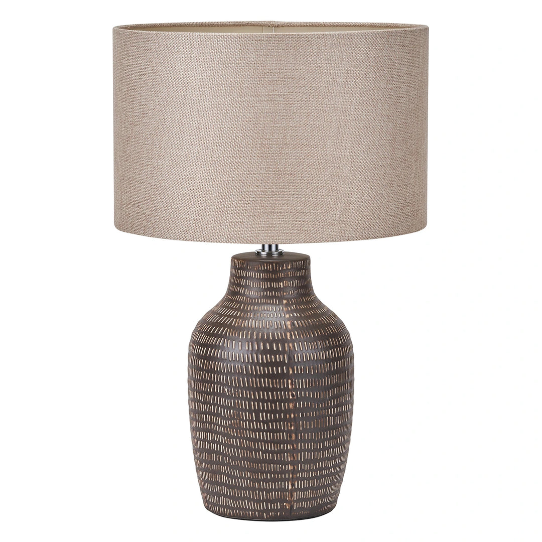 Kai Textured Tall Ceramic Table Lamp - Earth