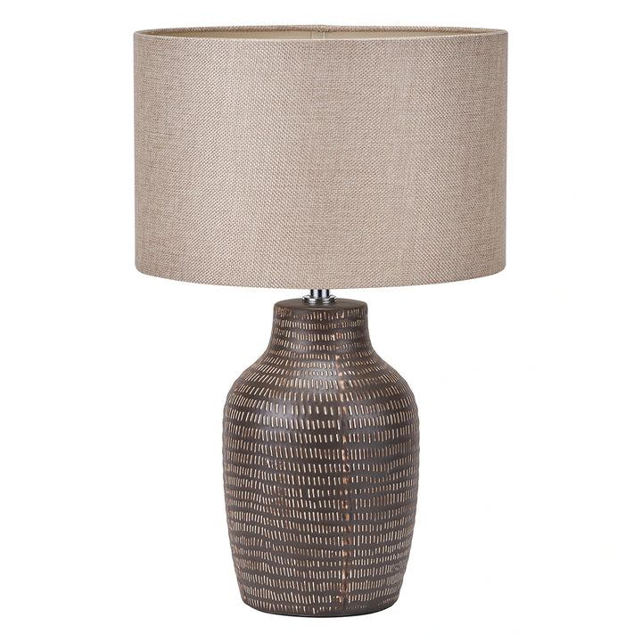 Kai Textured Tall Ceramic Table Lamp - Earth