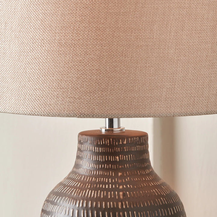 Kai Textured Tall Ceramic Table Lamp - Earth